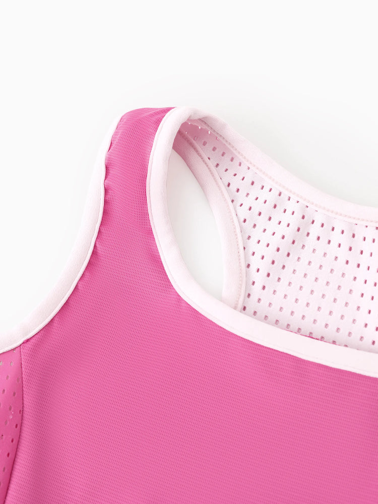 PatPat Rapidair activewear Kid Girl Tennis Dress with Headband & Bamboo Viscose Shorts with Pockets Hot Pink