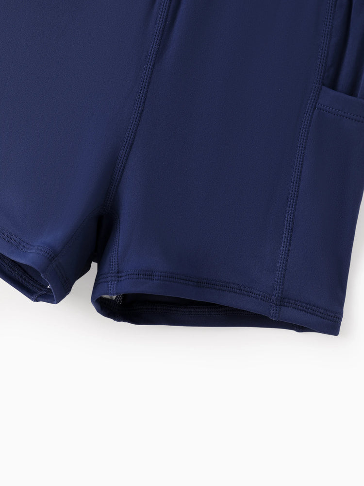 PatPat Rapidair Activewear™ Tenniskleid für Mädchen mit Stirnband und Shorts aus Bambusviskose mit Taschen helles lila