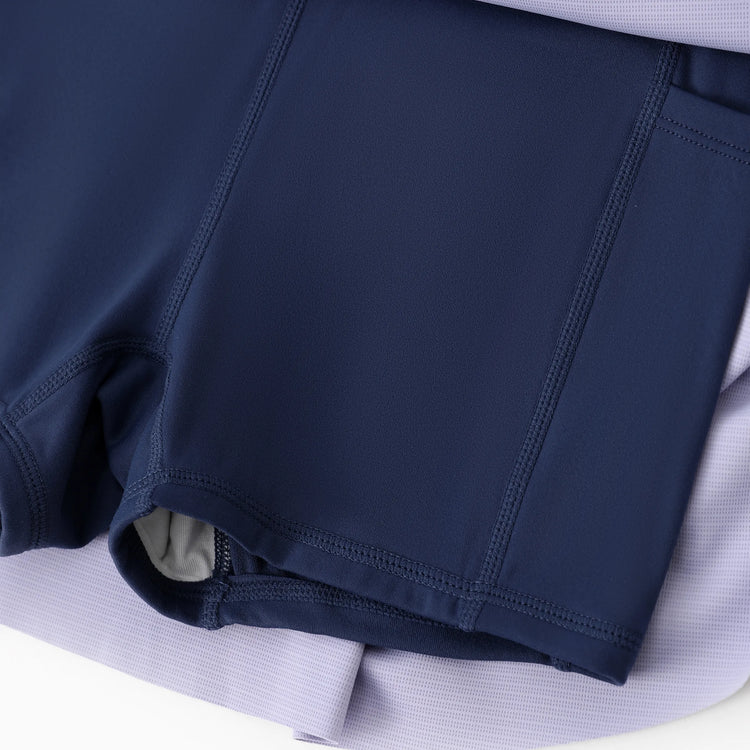 PatPat Rapidair activewear Kid Girl Athletic 2 in 1 Tennis Skort with Bamboo Viscose Shorts & Pocket Light Purple