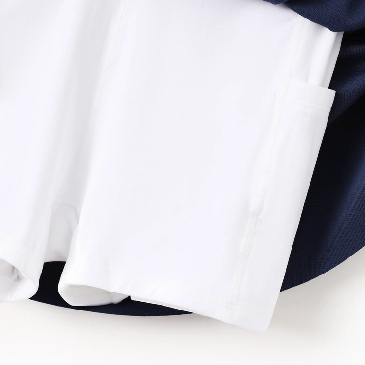 PatPat Rapidair activewear Kid Girl Athletic 2 in 1 Tennis Skort with Bamboo Viscose Shorts & Pocket Deep Blue