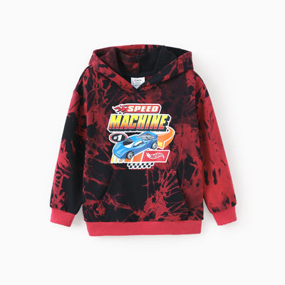 Hot Wheels Toddler/Kids Boy Tie-dyed Cotton Hoodie Sweatshirt Red