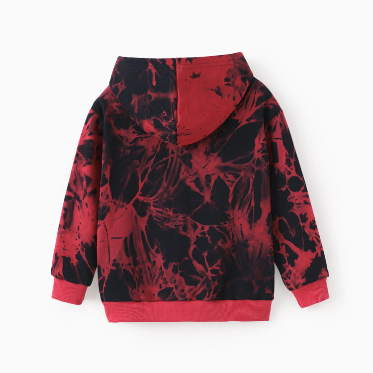 Sweat à capuche en coton tie-dye rouge Hot Wheels pour tout-petits et enfants