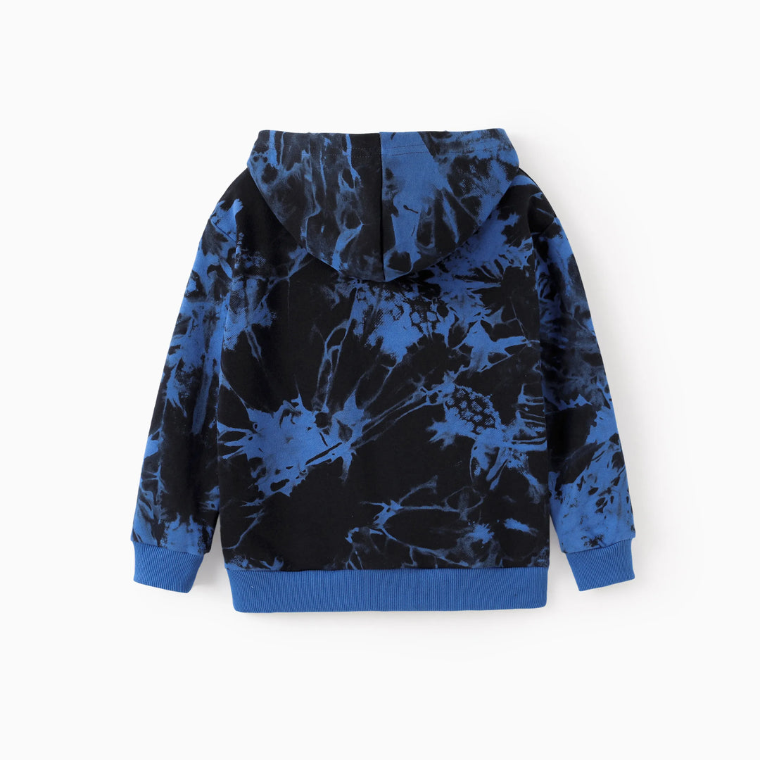 Sudadera con capucha de algodón teñido anudado para niño de Hot Wheels, color azul