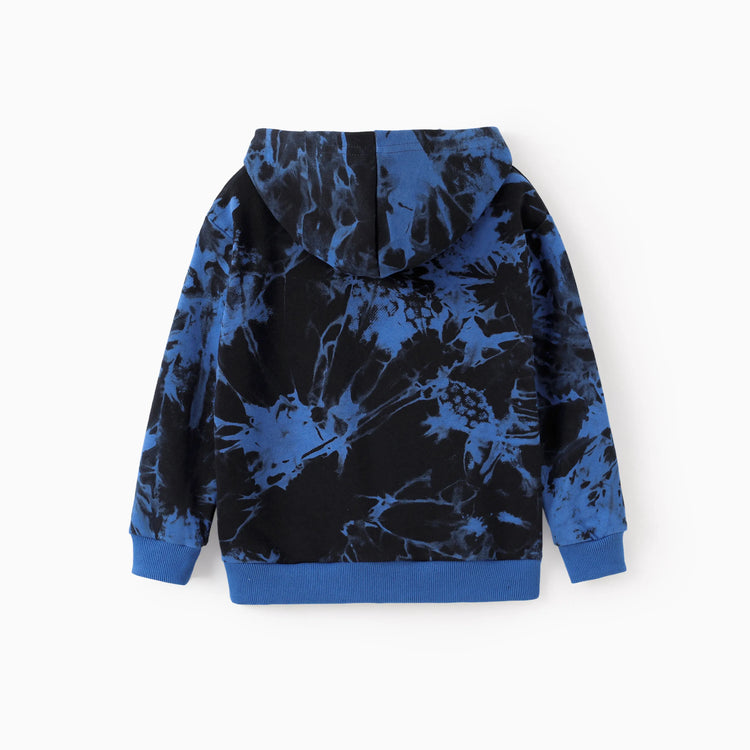 Sweat à capuche en coton tie-dye bleu Hot Wheels pour tout-petits et enfants
