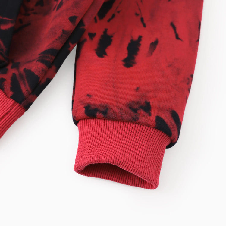 Sweat à capuche en coton tie-dye rouge Hot Wheels pour tout-petits et enfants