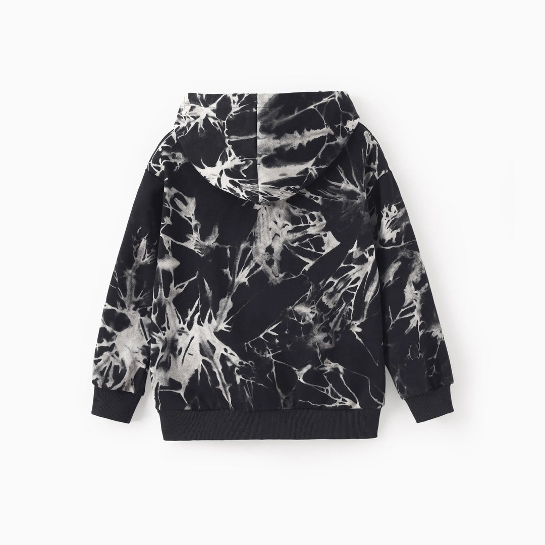Sudadera con capucha de algodón teñido anudado para niño de Hot Wheels, color negro