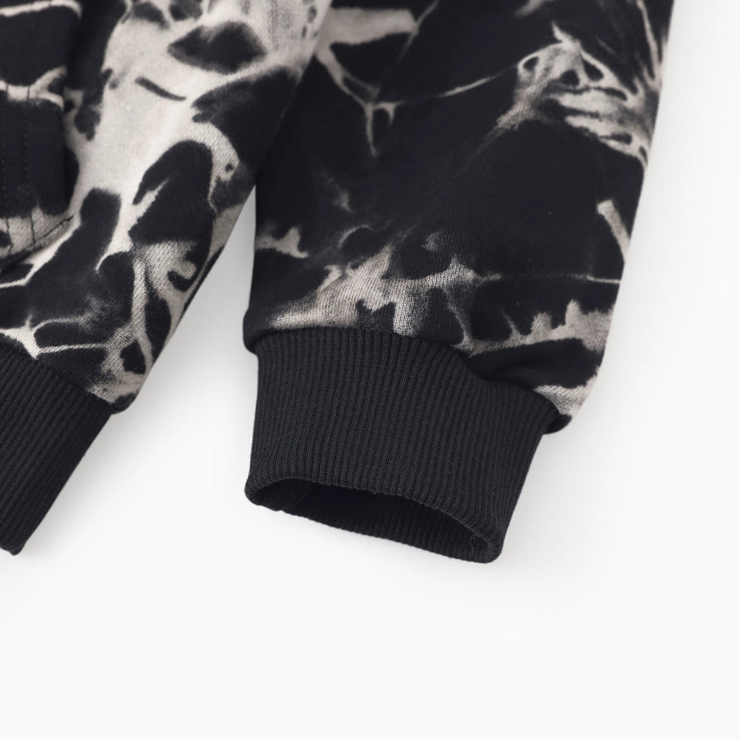 Sudadera con capucha de algodón teñido anudado para niño de Hot Wheels, color negro