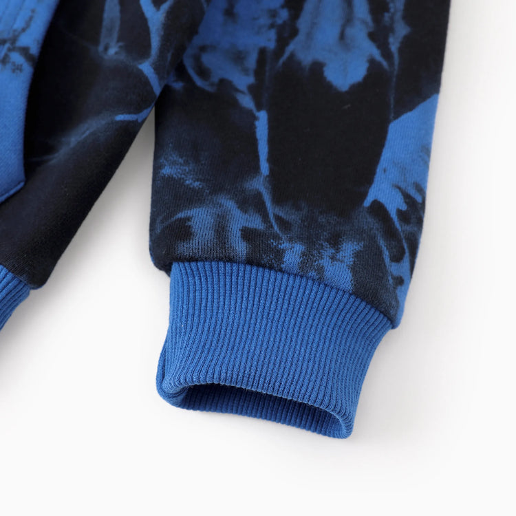 Sweat à capuche en coton tie-dye bleu Hot Wheels pour tout-petits et enfants