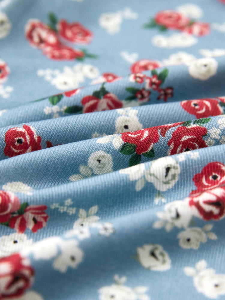 Ensemble pyjama d'Halloween 2 pièces en modal avec imprimé enfantin pour tout-petits/enfants (coupe ajustée) bleu