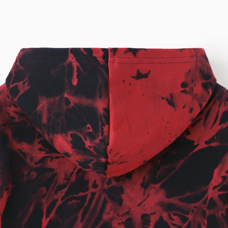 Sweat à capuche en coton tie-dye rouge Hot Wheels pour tout-petits et enfants