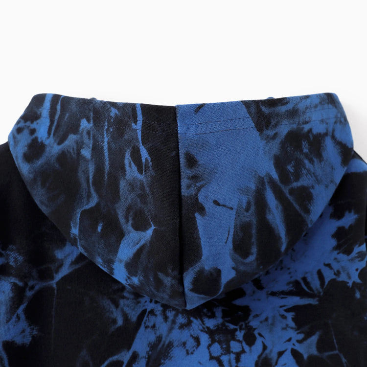 Sweat à capuche en coton tie-dye bleu Hot Wheels pour tout-petits et enfants