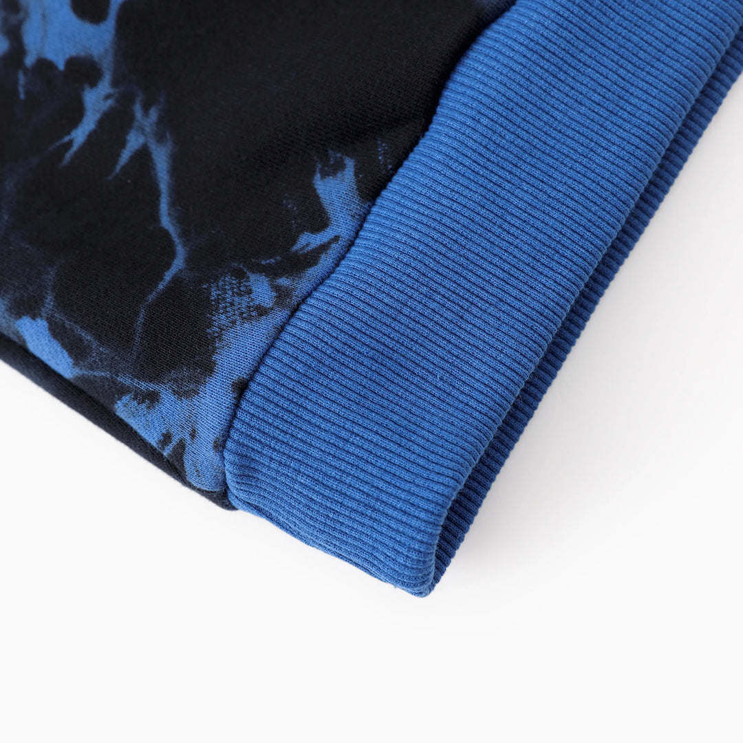 Sudadera con capucha de algodón teñido anudado para niño de Hot Wheels, color azul
