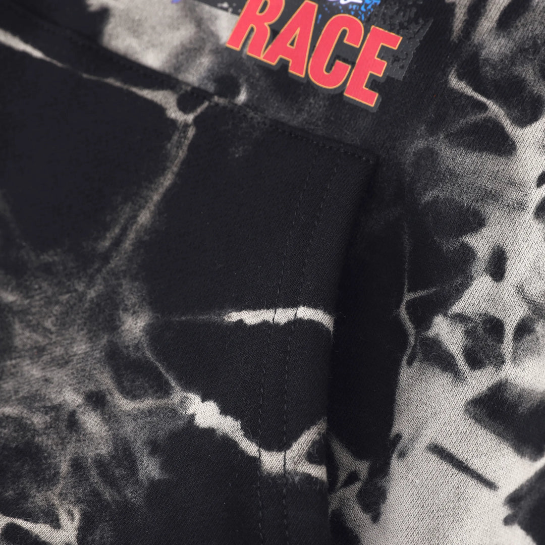 Sudadera con capucha de algodón teñido anudado para niño de Hot Wheels, color negro