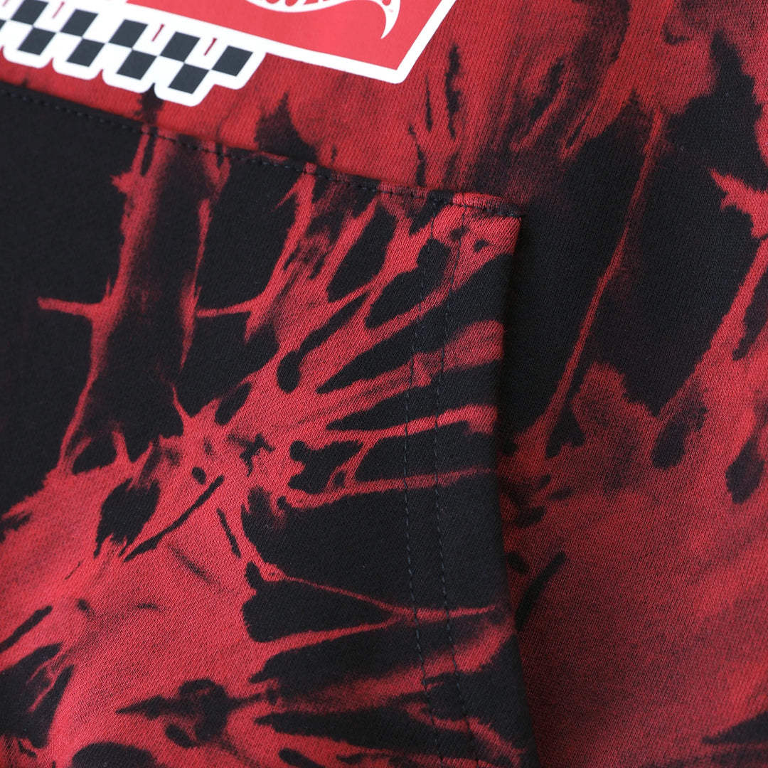 Sweat à capuche en coton tie-dye rouge Hot Wheels pour tout-petits et enfants