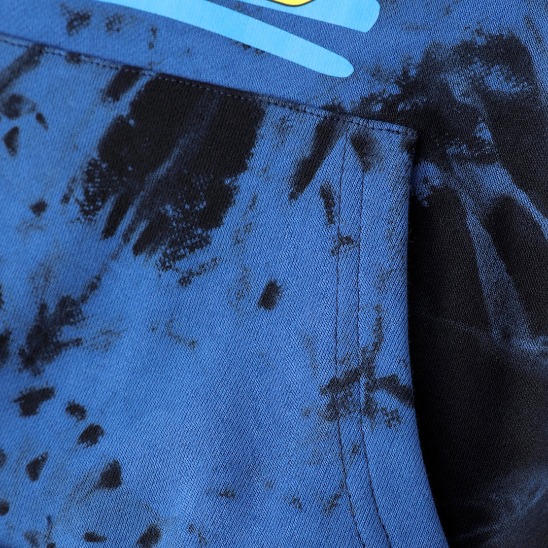 Sudadera con capucha de algodón teñido anudado para niño de Hot Wheels, color azul
