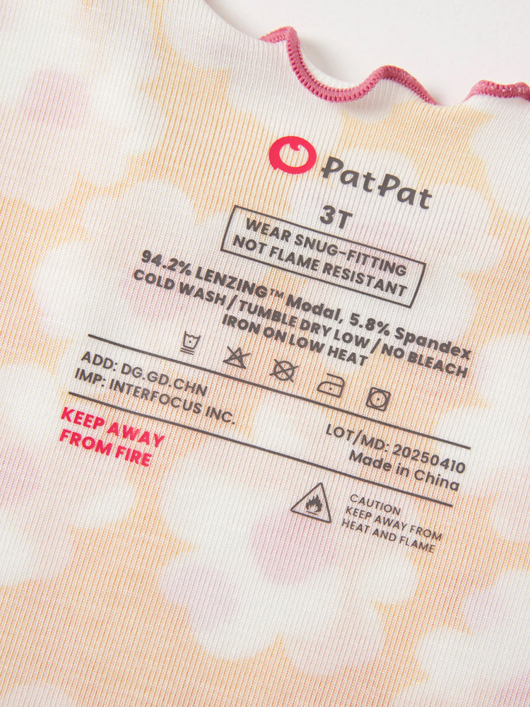 Pyjama d'Halloween 2 pièces en modal avec imprimé enfantin pour tout-petits/enfants (coupe ajustée) jaune