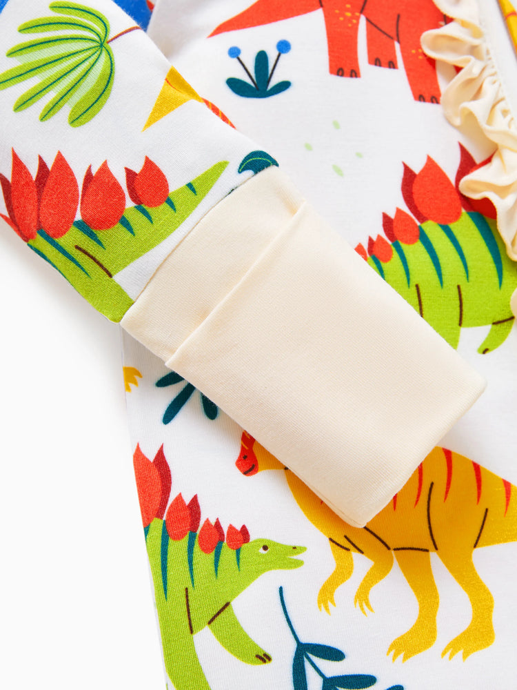 Grenouillère en bambou pour bébé garçon/fille, imprimé animal, fermeture éclair à double sens, antidérapante, manches longues, avec bandeau, jaune abricot