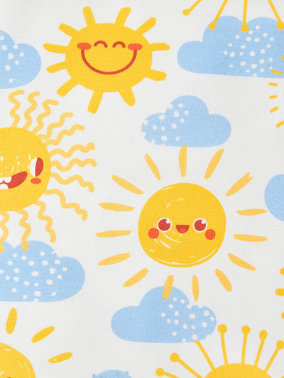 Bamboo Baby Boy/Girl Animal Printed 2-Way Zipper Anti Slip Long-sleeve Footie with/without Hairband Light Blue