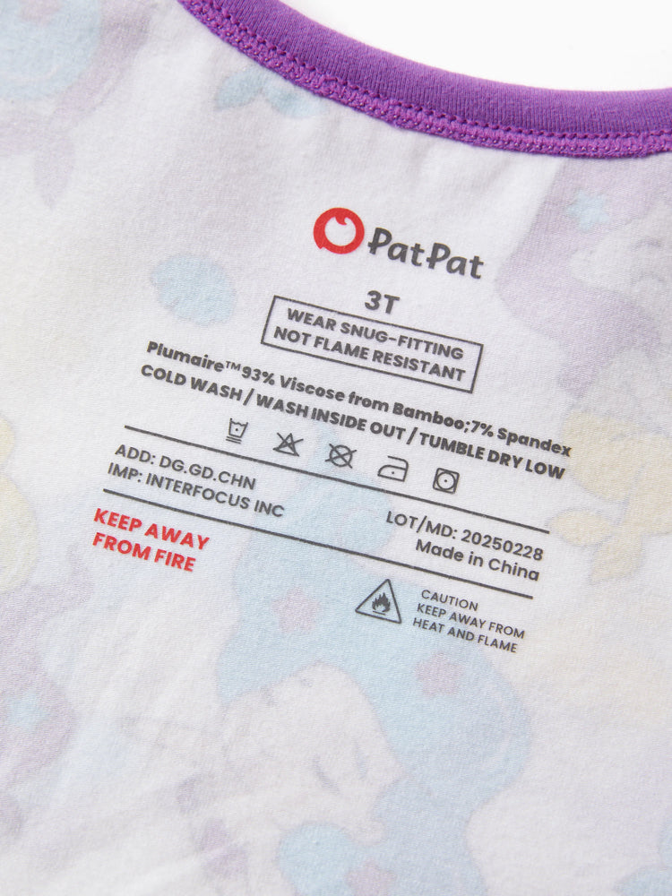 Kleinkind / Kinder 2-teiliger Pyjama aus Bio-Baumwolle mit kindlichem Print Eng anliegende Pyjamas für Mädchen / Jungen weiß