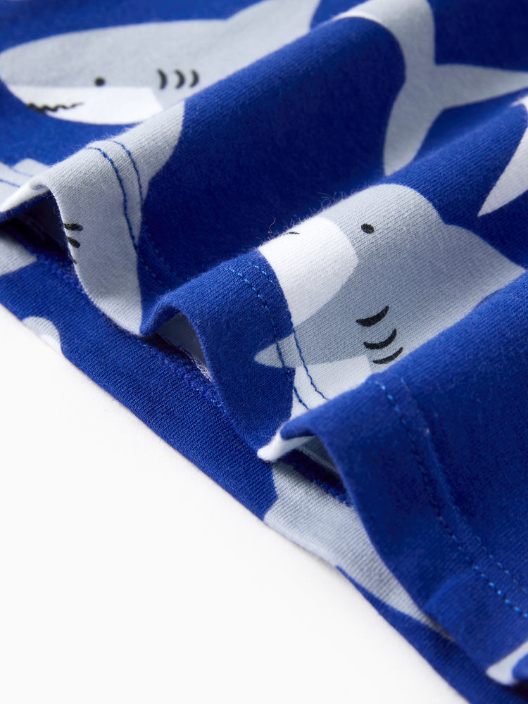 Halloween Pyjamas Set mit kindlichem Print 2-teiliger Snug Fit Bio-Baumwolle Pyjama für Kleinkind / Kinder Mädchen / Jungen tiefblau