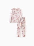 Toddler / Kids Pajamas 2-piece Pajama Set with Soft Tencel Lyocell Wool Blend (Snug-Fitting ) Light Pink