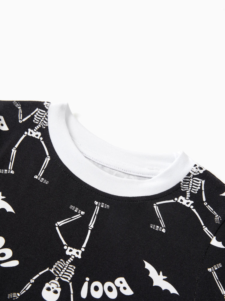 Christmas / Halloween Pajamas 2-piece Bamboo Pajamas Set With Playful Print for Toddler / Kids ( Snug-Fitting) Color block