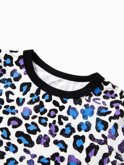 Toddler / Kids 2-piece Organic Cotton Pajamas with Childlike Print Snug fit Pjs for Girls / Boys Black