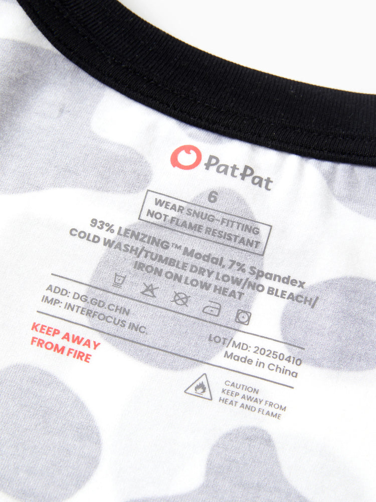 Christmas / Halloween Pajamas 2-piece Pajama Set With Childlike Print for Toddler / Kids ( Snug-Fitting ) Black