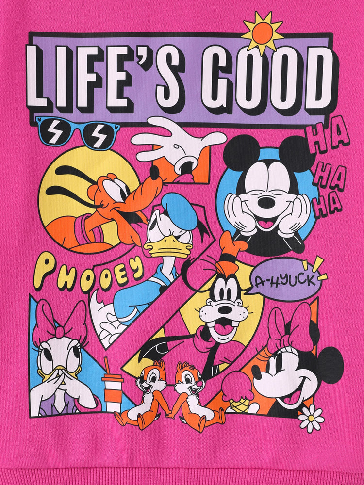 Veste à capuche motif graffiti Disney Mickey et ses amis pour fille Minnie, 1 pièce, Roseo