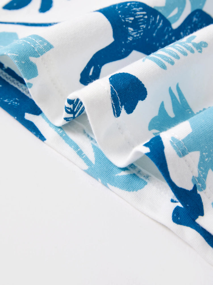 Kleinkind / Kinder 4-teiliger Pyjama aus Bio-Baumwolle 4-in-1 PJ Snug Fit Pjs für Mädchen / Jungen hellblau