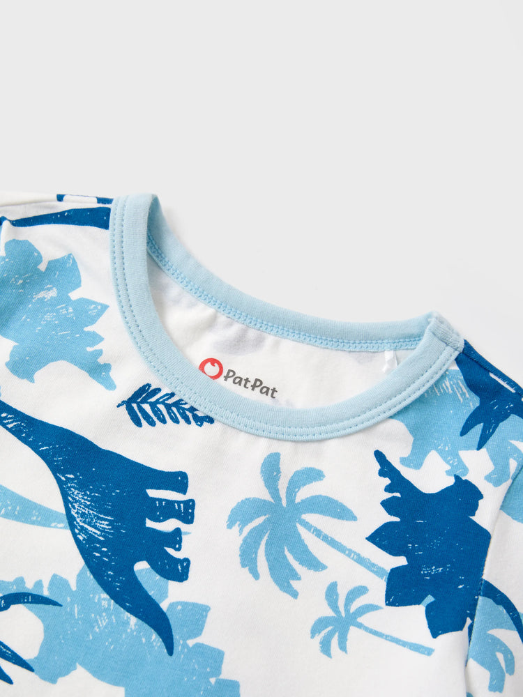 Kleinkind / Kinder 4-teiliger Pyjama aus Bio-Baumwolle 4-in-1 PJ Snug Fit Pjs für Mädchen / Jungen hellblau