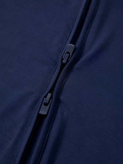 Bamboo Baby Boy / Girl 3-Pack Solid&Rainbow Printed 2-Way Zipper Anti Slip Long-sleeve Footie Dark Blue