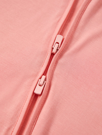 Bamboo Baby Boy / Girl 3-Pack Solid&Rainbow Printed 2-Way Zip Romper Anti Slip Long-sleeve Footie Purple