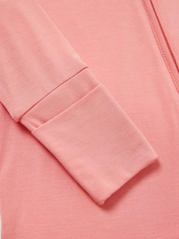 Bamboo Baby Boy / Girl 3-Pack Solid&Rainbow Printed 2-Way Zip Romper Anti Slip Long-sleeve Footie Purple