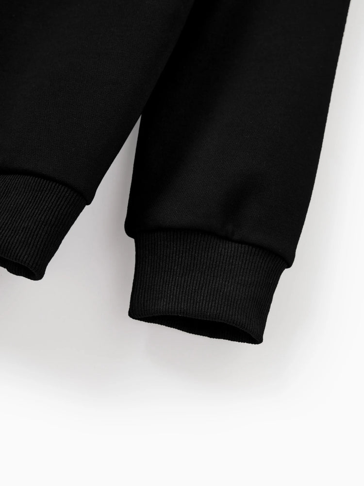 Tenue décontractée à manches longues et imprimé lumineux sur le thème d'Halloween, en coton, unisexe, couleur unie, assortie, noire