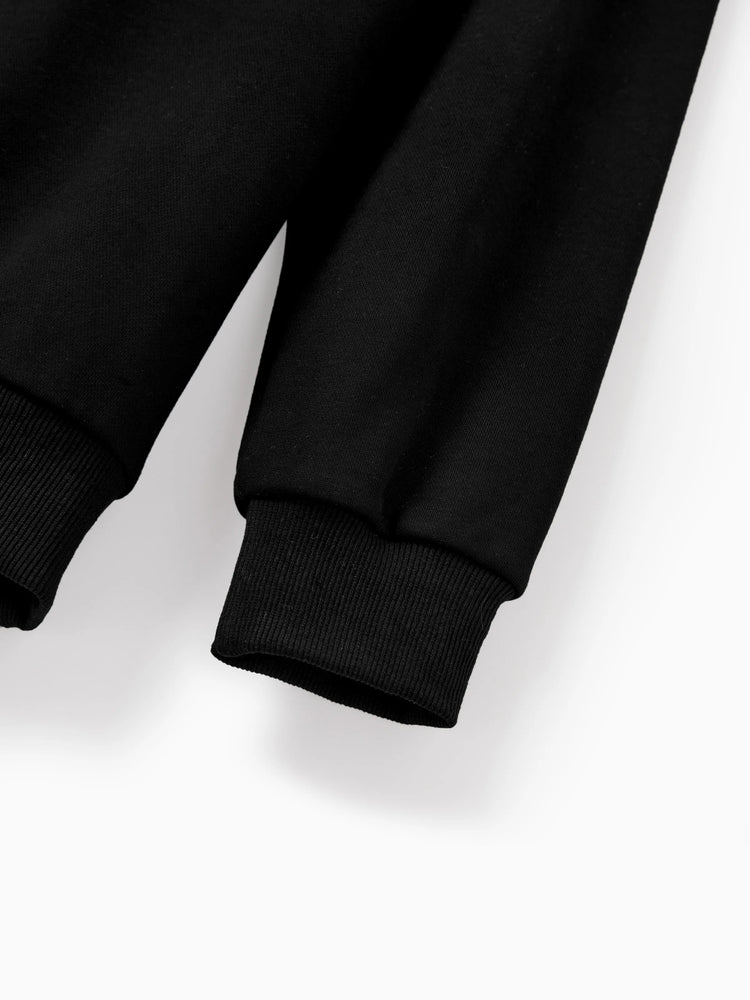 Tenue décontractée à manches longues et imprimé lumineux sur le thème d'Halloween, en coton, unisexe, couleur unie, assortie, noire