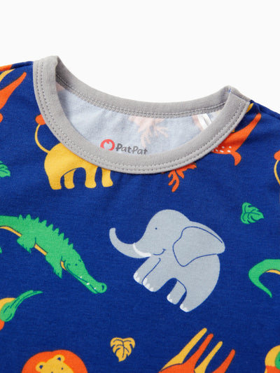 Toddler / Kids 4-piece Organic Cotton Pajamas 4-in 1 PJ Snug fit Pjs for Girls / Boys Grey