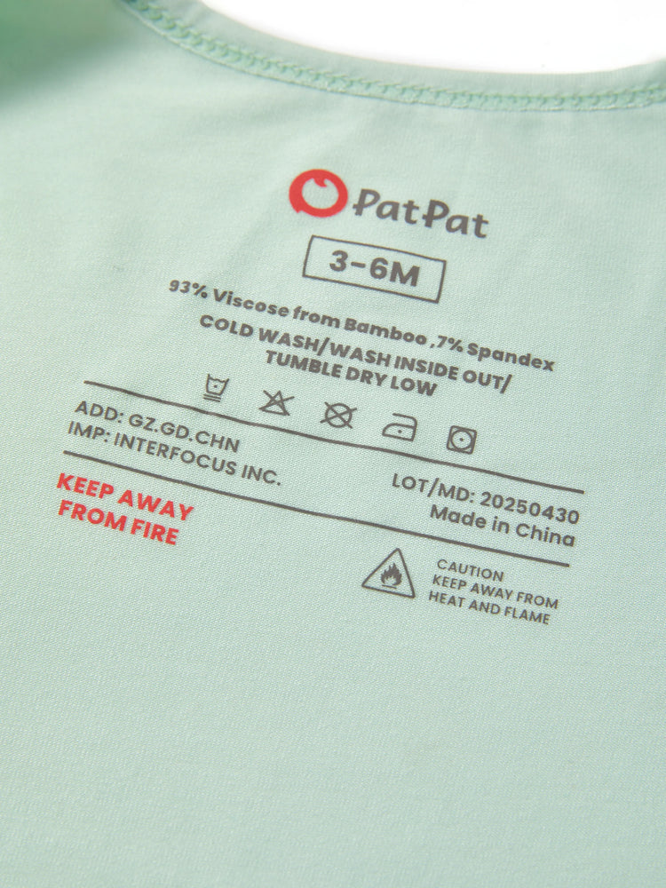 Bambus Baby Junge / Mädchen Kindliches Tiermuster 2-Wege-Reißverschluss Strampler Footie  grün