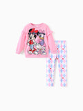 Disney Mickey and Friends Toddler/Kid Girl 2pcs Minnie & Daisy Ruffled Sweatshirt and Leggings Set Light Pink