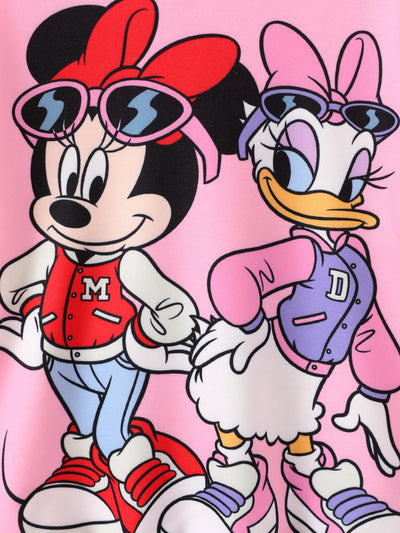 Disney Mickey and Friends Toddler/Kid Girl 2pcs Minnie & Daisy Ruffled Sweatshirt and Leggings Set Light Pink