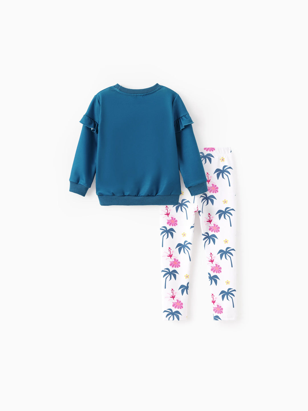 Disney Princess Toddler Girl Moana 2pcs Ruffled Sweatshirt and Leggings Set Blue