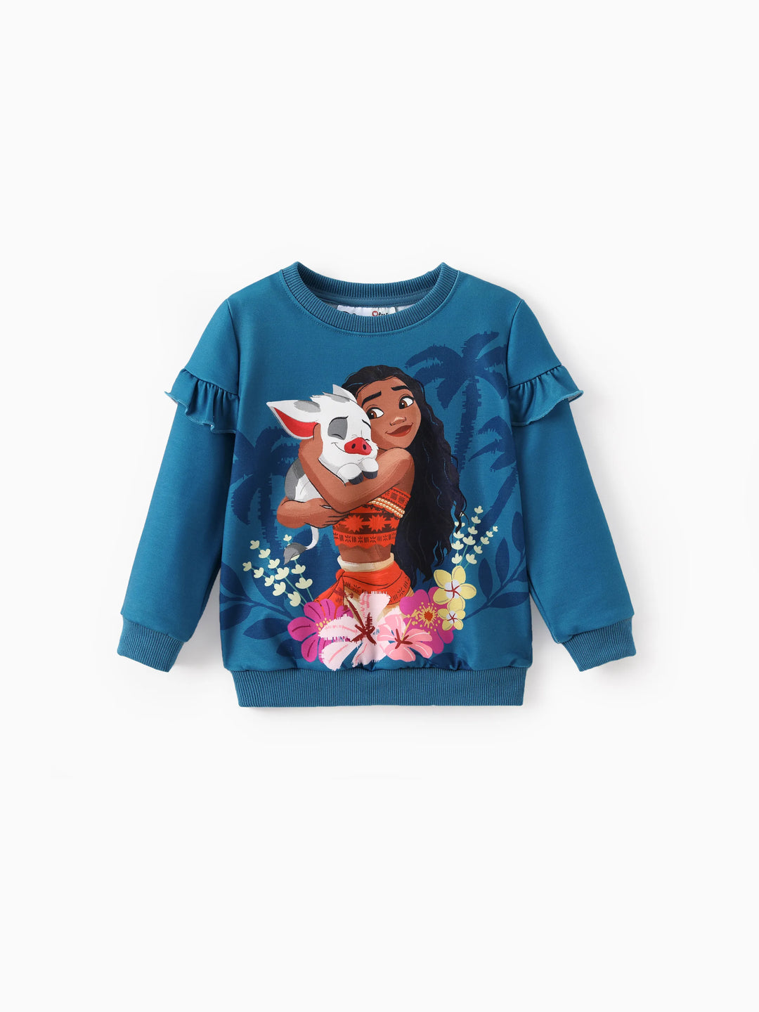 Disney Princess Toddler Girl Moana 2pcs Ruffled Sweatshirt and Leggings Set Blue