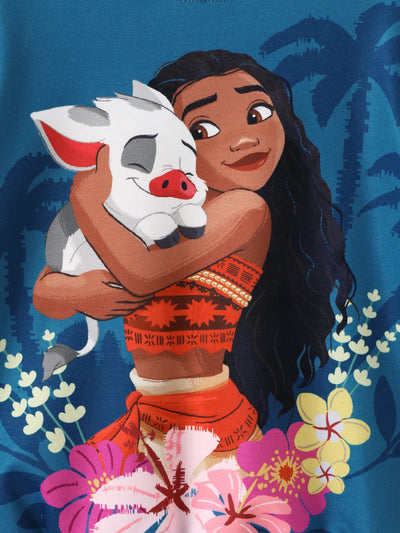 Disney Princess Toddler Girl Moana 2pcs Ruffled Sweatshirt and Leggings Set Blue