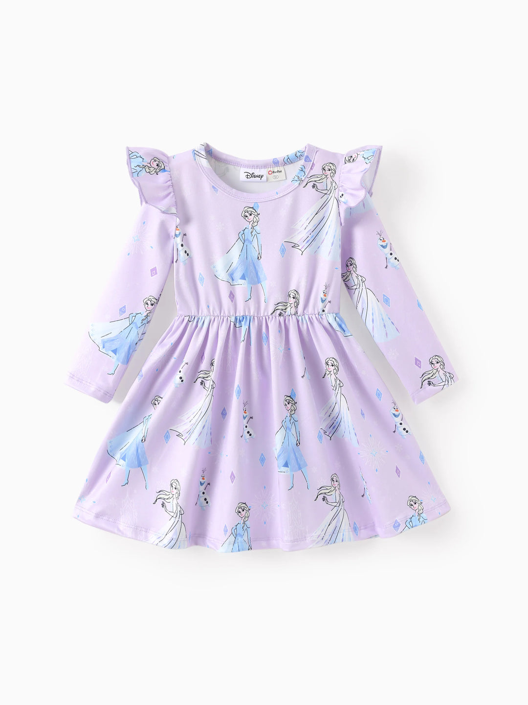 Robe Elsa à manches papillon pour petite fille Disney La Reine des Neiges, violet clair