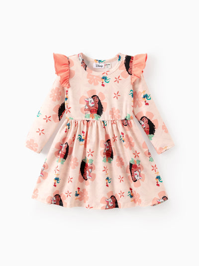Disney Princess Toddler Girl Moana Flutter Sleeves Dress incarnadinepink