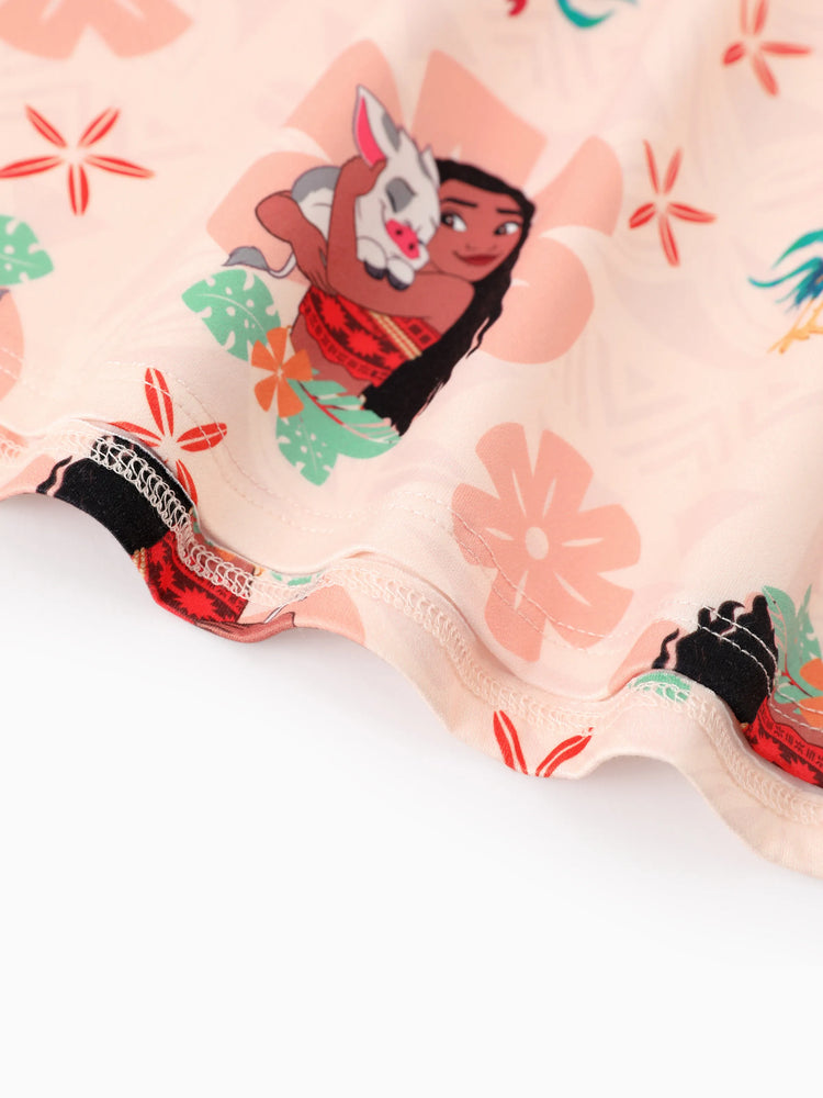 Disney Prinzessin Kleinkind Mädchen Vaiana Flatterärmel Rüschen Langarmkleid   incarnadinepink