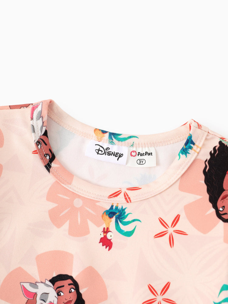 Disney Prinzessin Kleinkind Mädchen Vaiana Flatterärmel Rüschen Langarmkleid   incarnadinepink