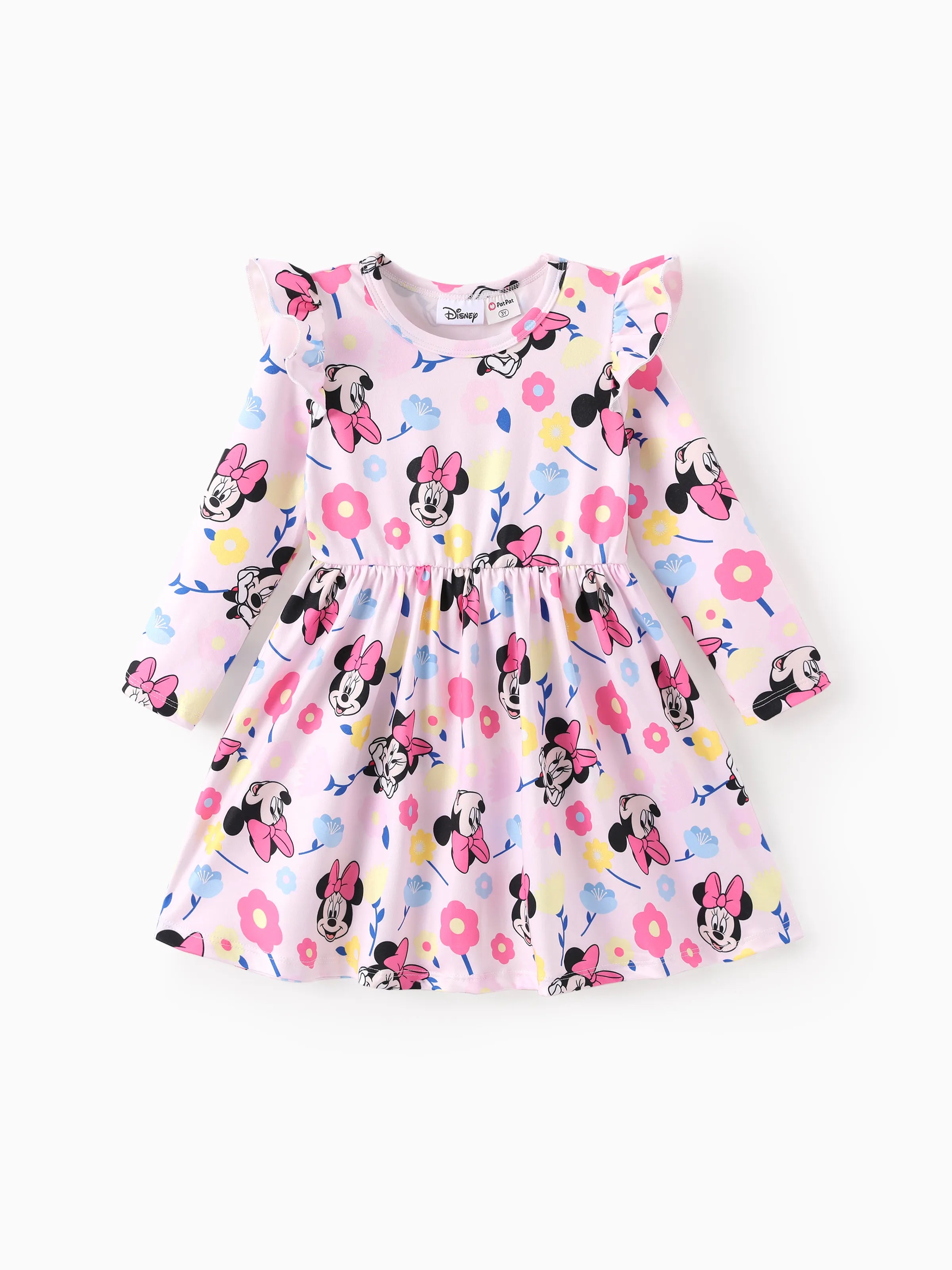 Disney Mickey and Friends Toddler Girl Minnie Mouse Ruffle Dress Pink - PatPat Disney Mickey and Friends Toddler Girl Minnie Mouse Ruffle Dress Pink - PatPat