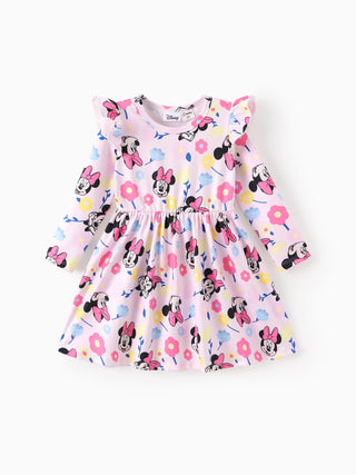 Disney Mickey and Friends Toddler Girl Minnie Mouse Ruffle Dress Pink