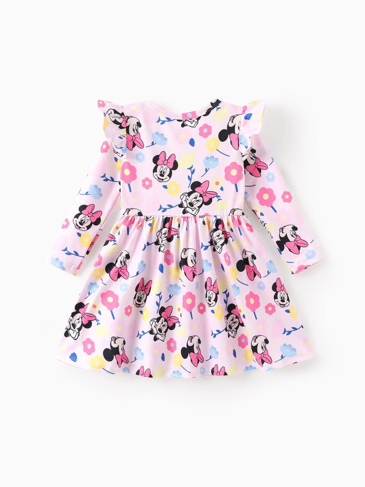 Disney Mickey and Friends Toddler Girl Minnie Mouse Ruffle Dress Pink